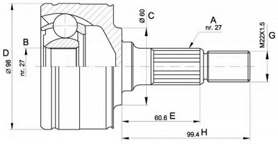 OPEN PARTS cvj548310 -  Шарнирный комплект, приводной вал